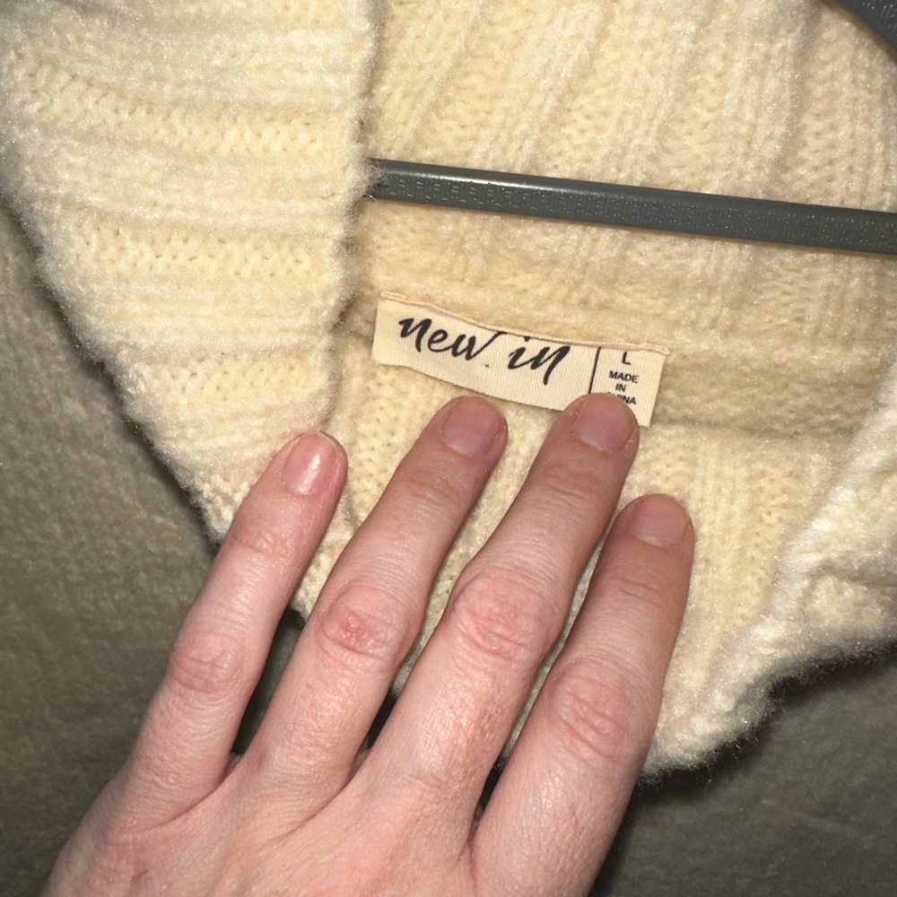 Cream colored slight crop sweater